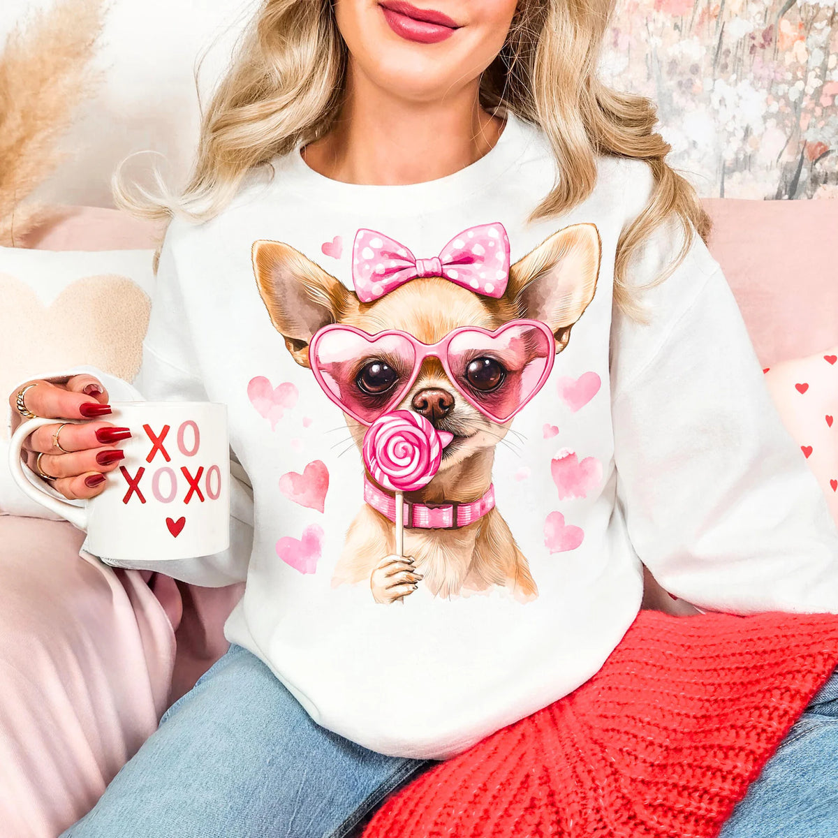 VALENTINE DOG - 34 BREEDS - S-4XL - TEE SHIRT (lollipop)