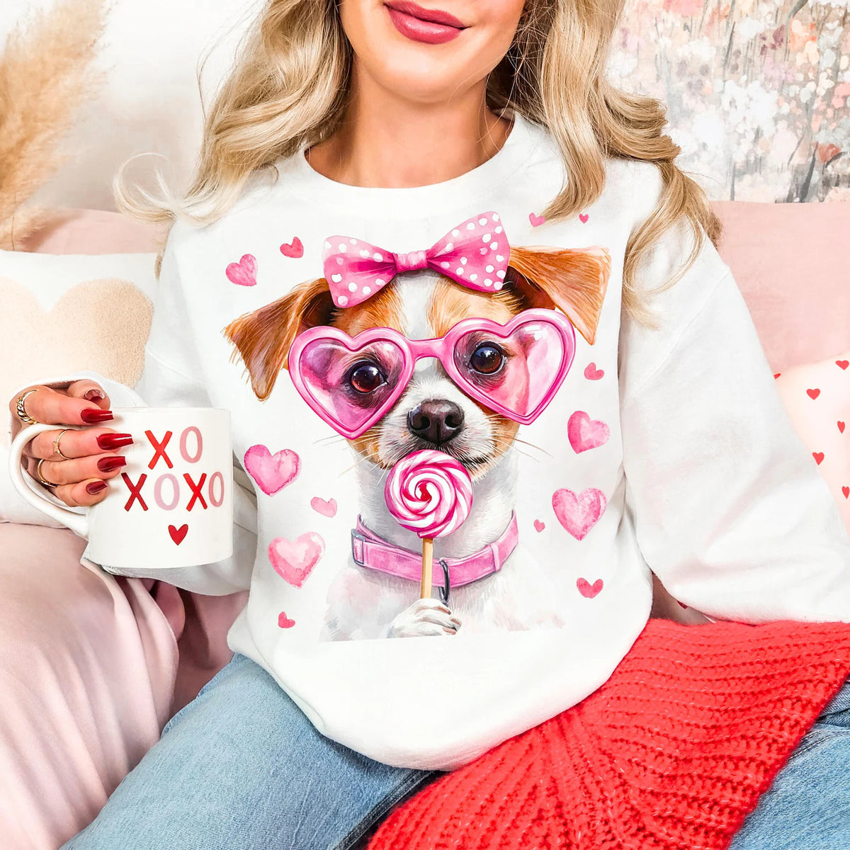 VALENTINE DOG - 34 BREEDS - S-4XL - TEE SHIRT (lollipop)