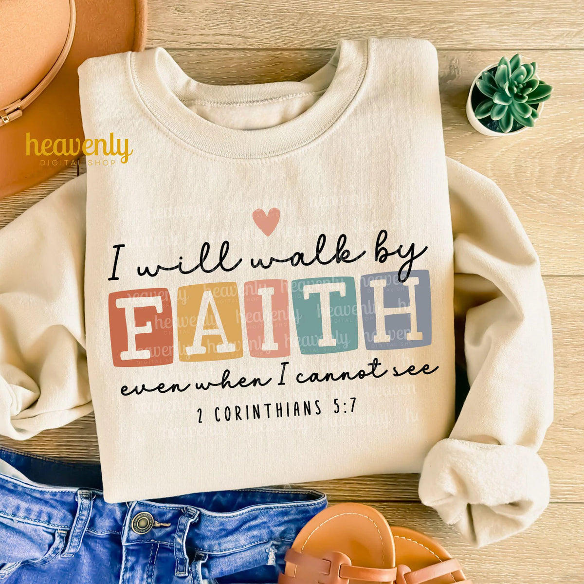 I WILL WALK BY FAITH GRAPHIC SWEATSHIRT