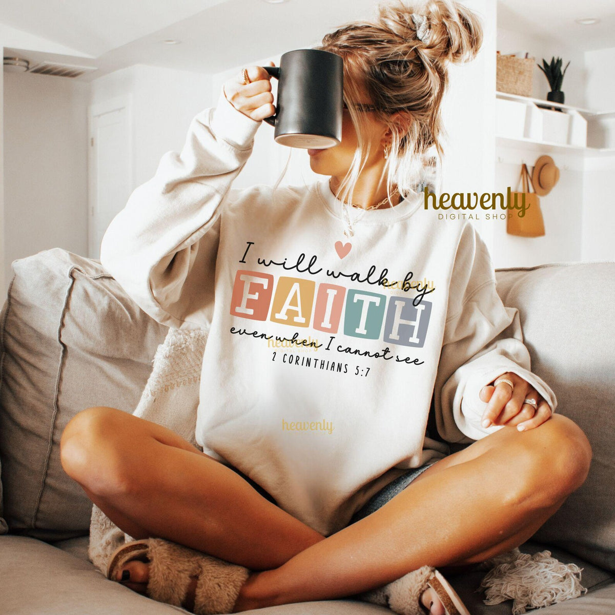 I WILL WALK BY FAITH GRAPHIC SWEATSHIRT