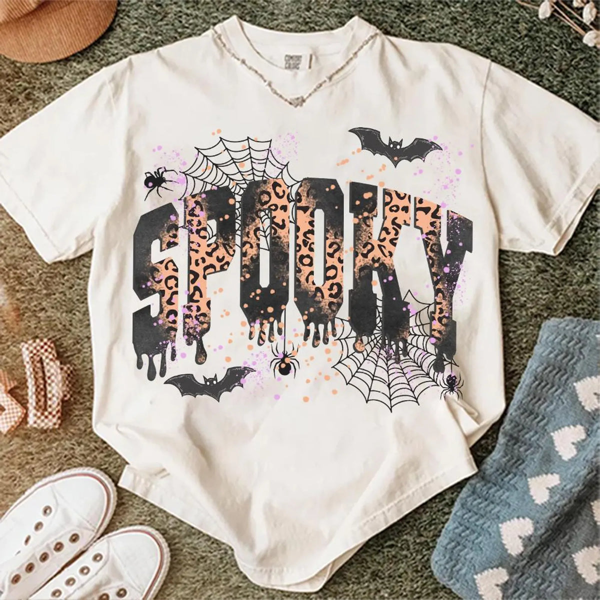 Spooky Leopard Drip — Comfort Colors unisex tee