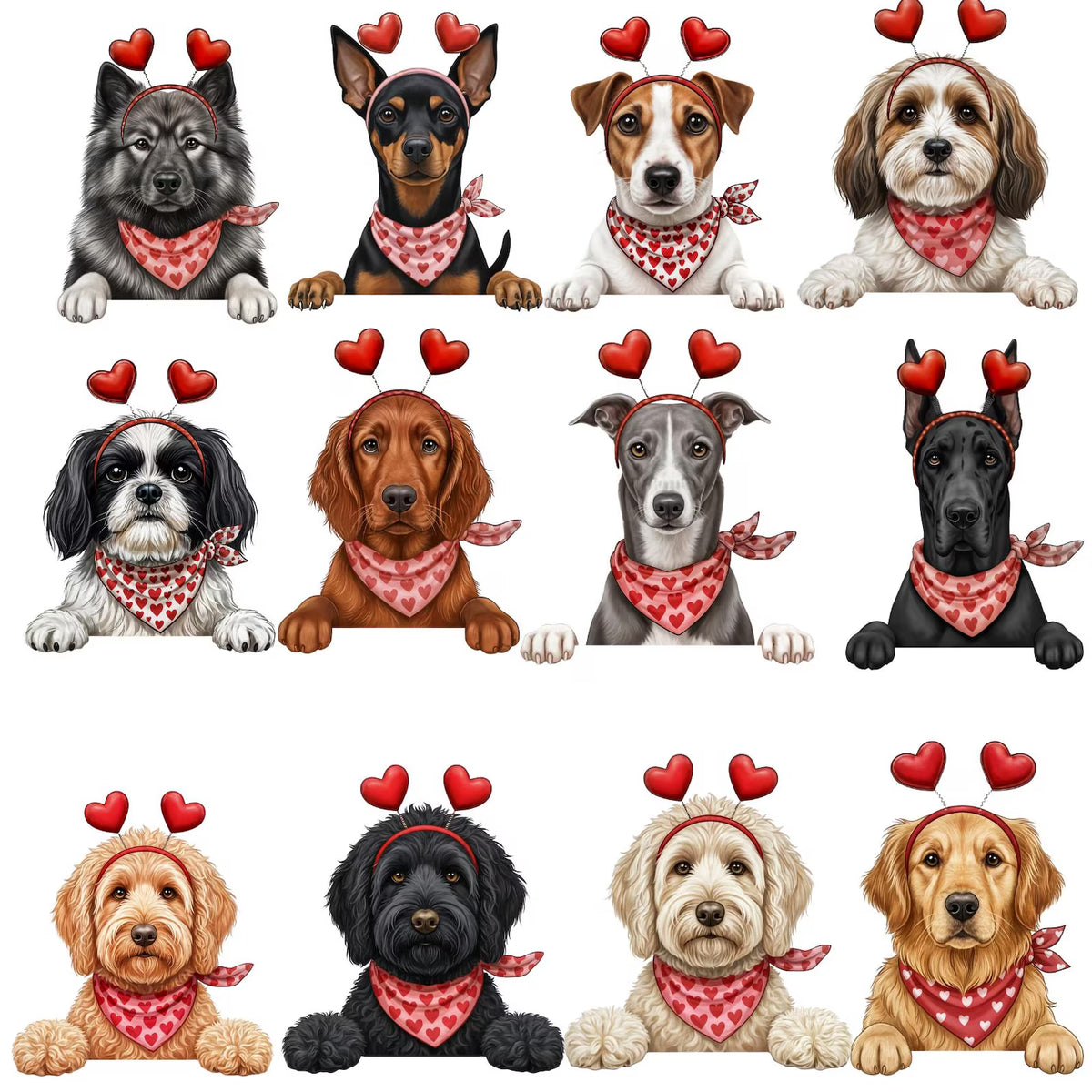 VALENTINE DOGS - 89 BREEDS TO CHOOSE FROM - SHORT SLEEVE TEE