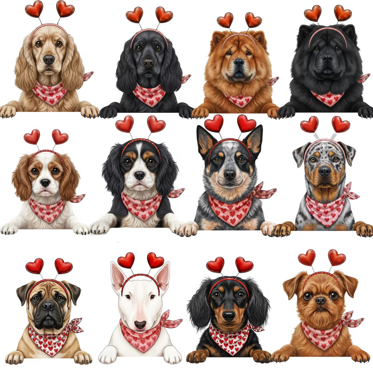 VALENTINE DOGS - 89 BREEDS TO CHOOSE FROM - SHORT SLEEVE TEE