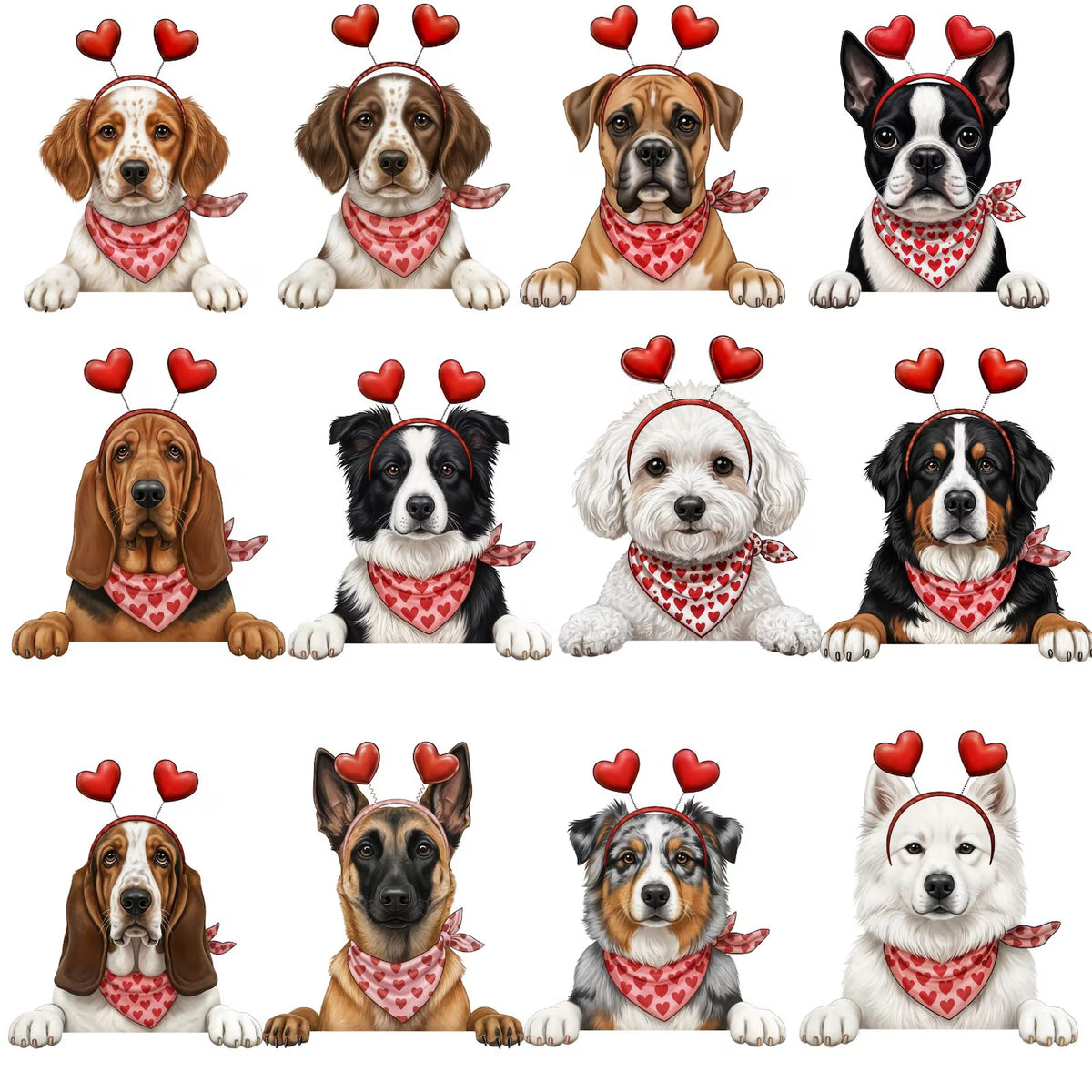 VALENTINE DOGS - 89 BREEDS TO CHOOSE FROM - SHORT SLEEVE TEE