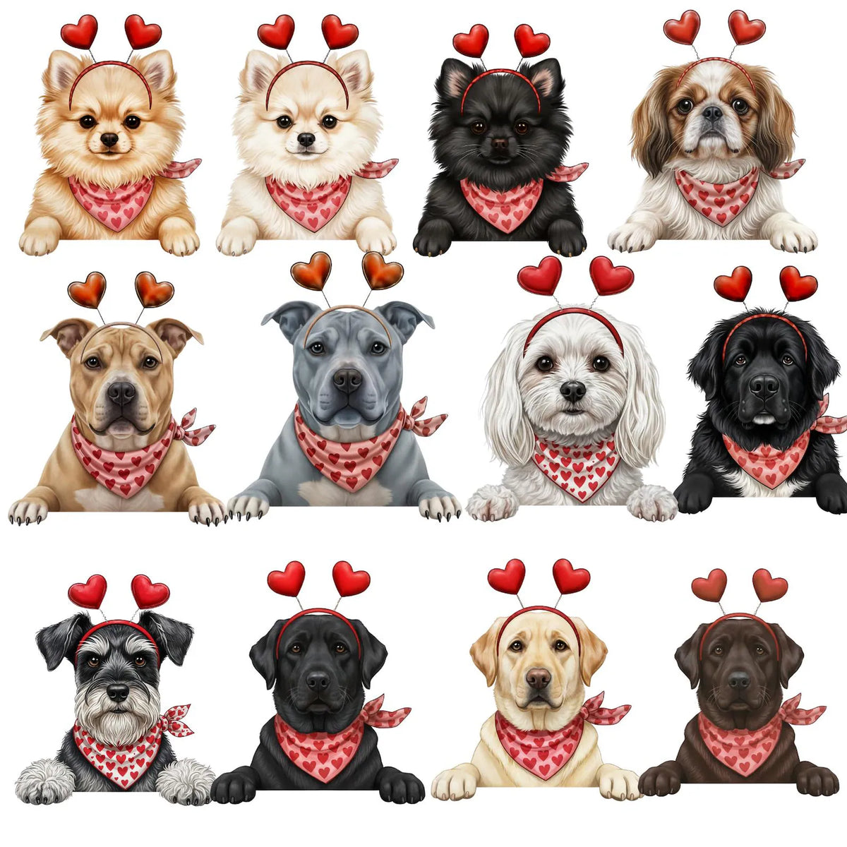 VALENTINE DOGS - 89 BREEDS TO CHOOSE FROM - SHORT SLEEVE TEE