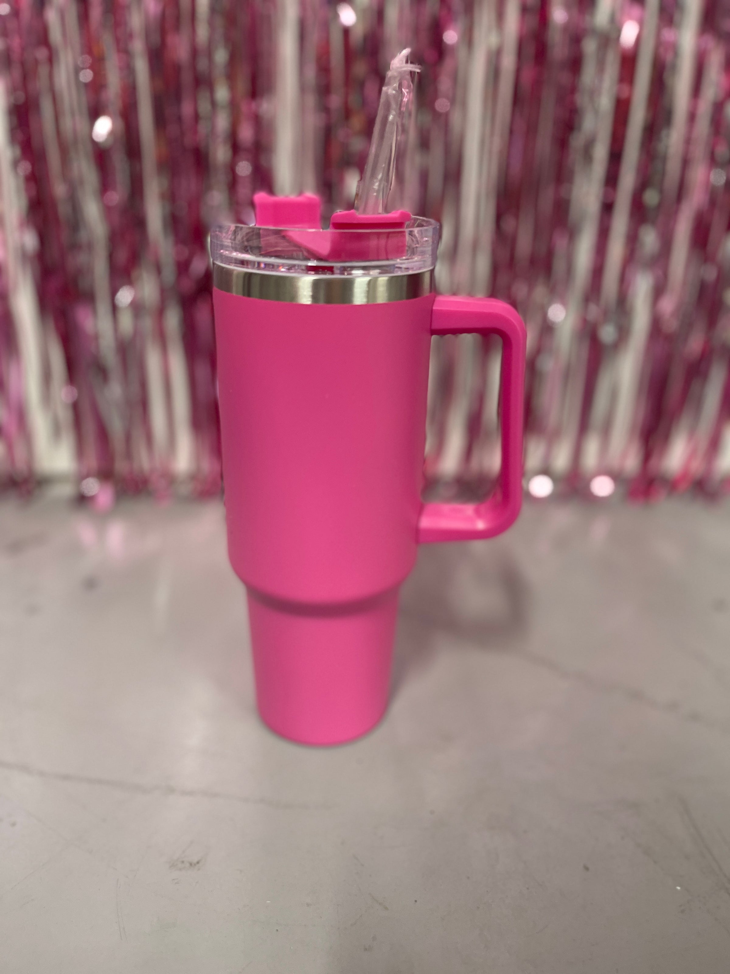 40 oz. Stainless Steel Tumbler with Handle - Ombre - Olive Rose Boutique