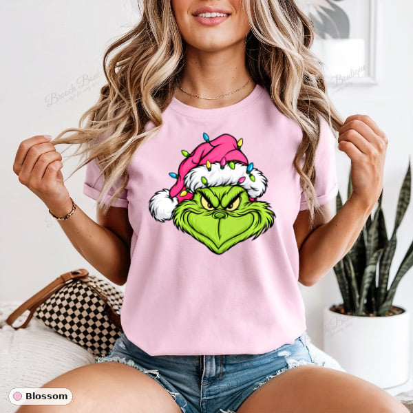 Grinch Face With Lights — Comfort Colors 1717