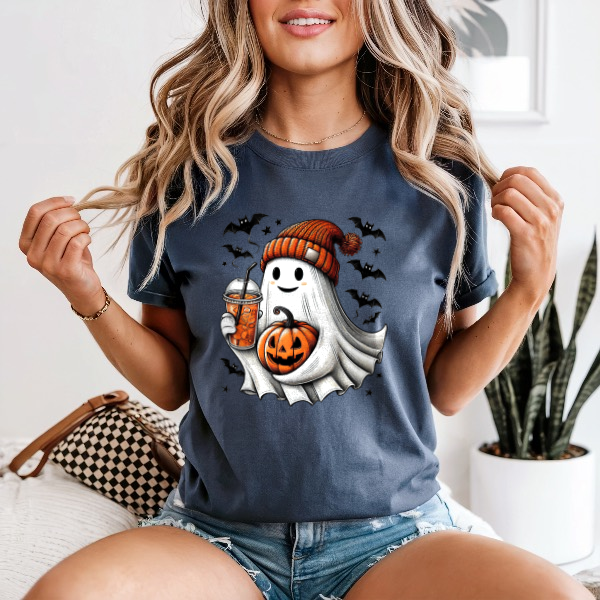 Pumpkin Spice Ghost — Comfort Colors unisex tee