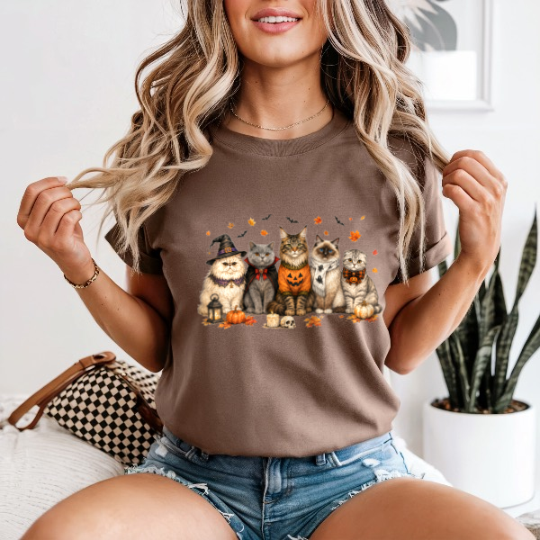 Halloween Cat Squad — Comfort Colors unisex tee