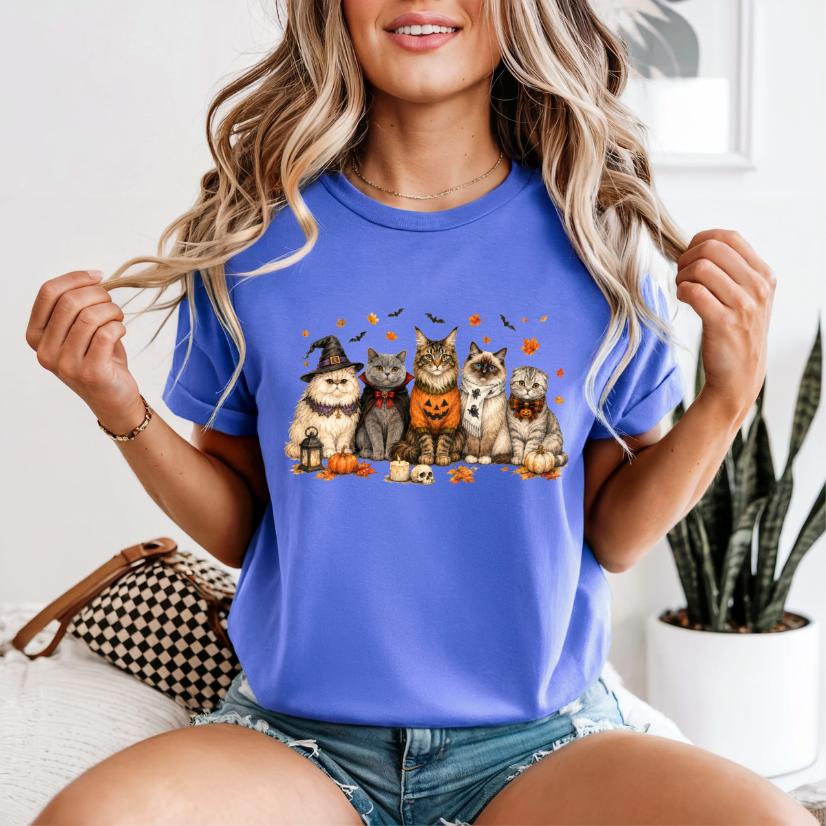 Halloween Cat Squad — Comfort Colors unisex tee