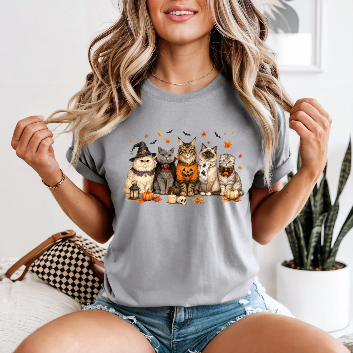 Halloween Cat Squad — Comfort Colors unisex tee