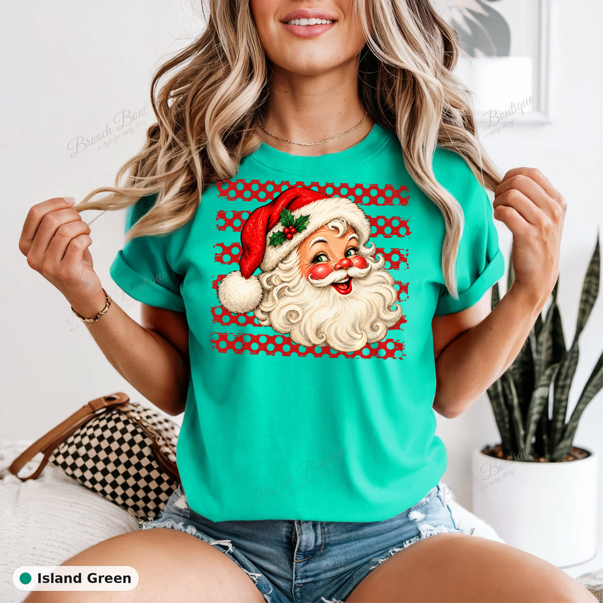 Polka Dot Santa — Comfort Colors 1717