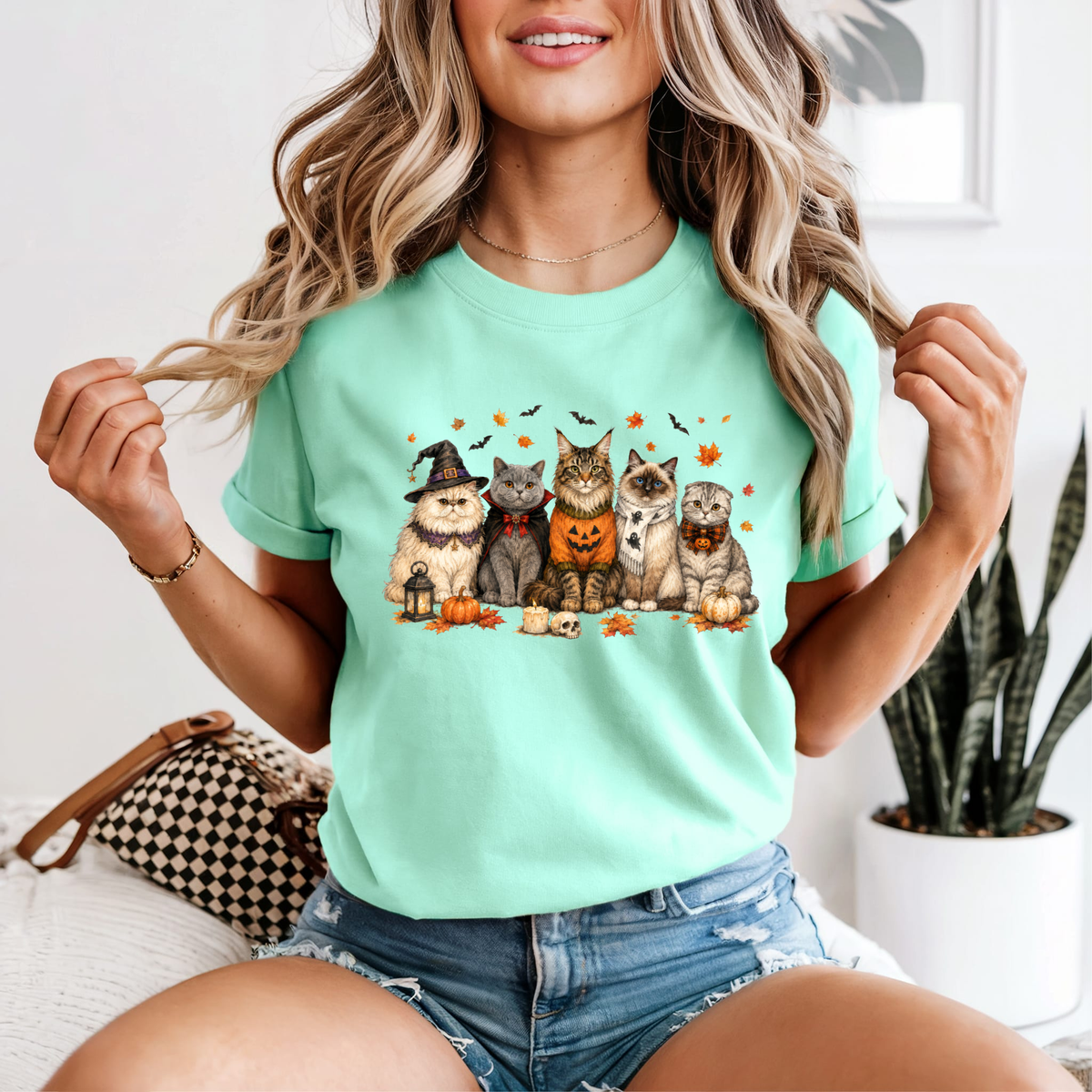 Halloween Cat Squad — Comfort Colors unisex tee