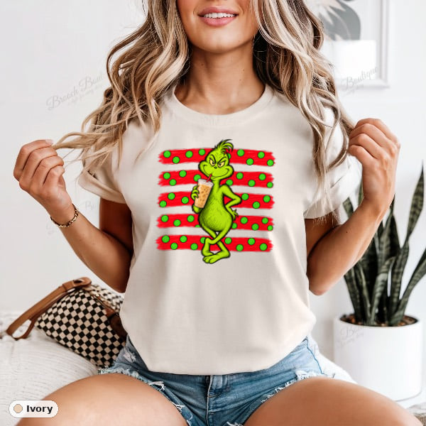Grinch Iced Coffee — Comfort Colors 1717
