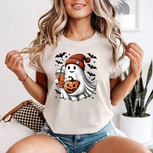 Pumpkin Spice Ghost — Comfort Colors unisex tee