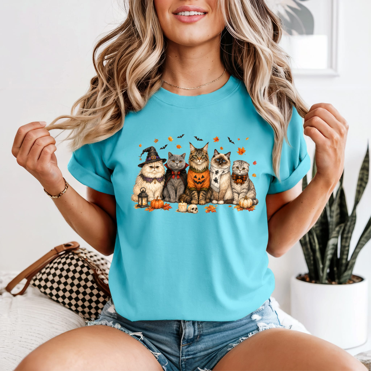 Halloween Cat Squad — Comfort Colors unisex tee