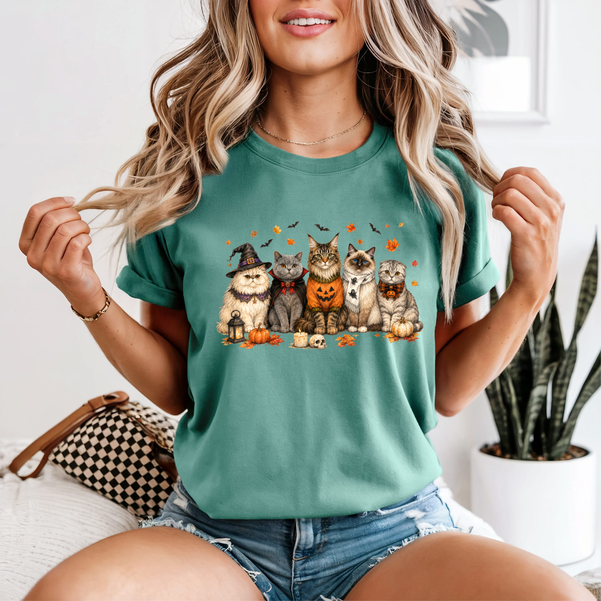 Halloween Cat Squad — Comfort Colors unisex tee