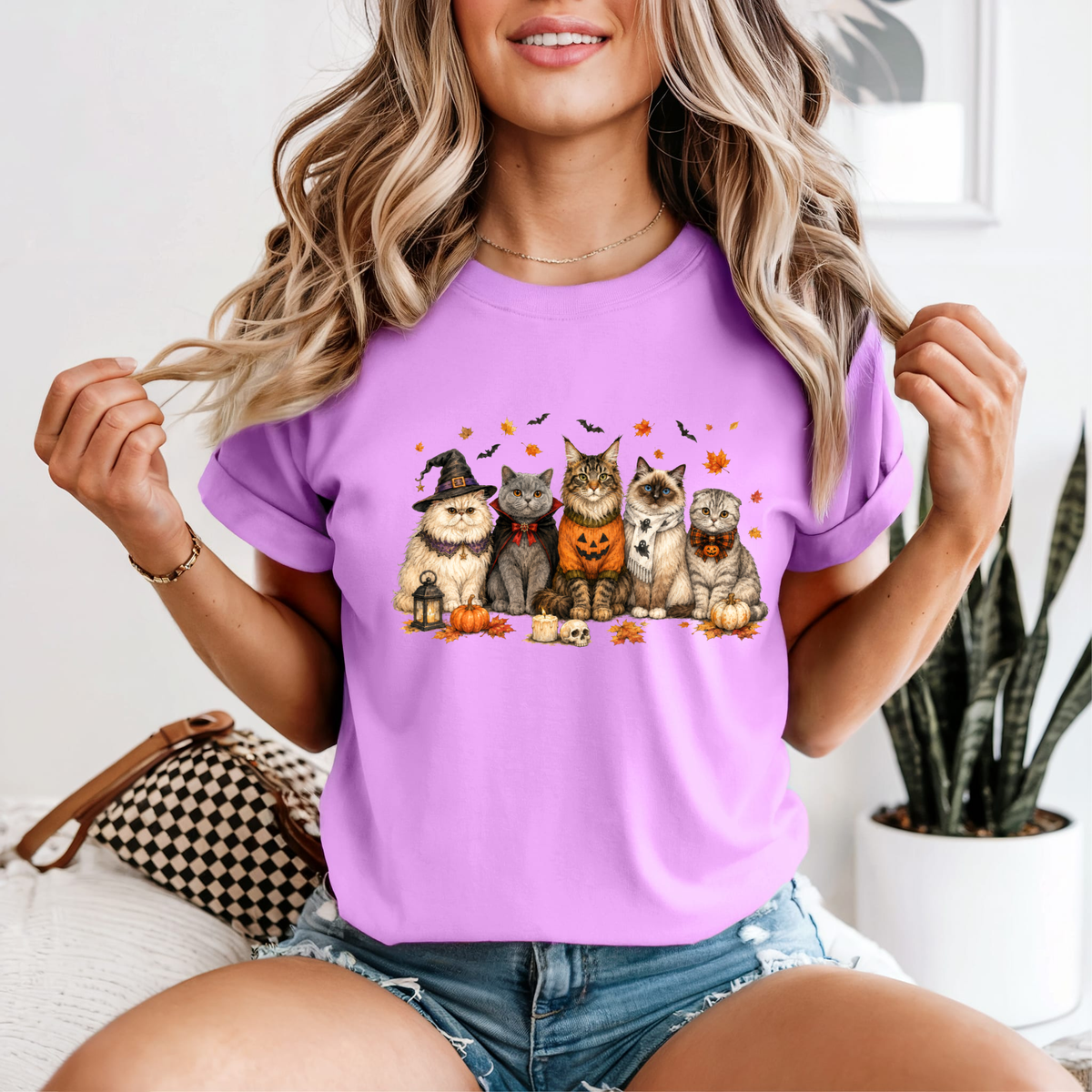 Halloween Cat Squad — Comfort Colors unisex tee