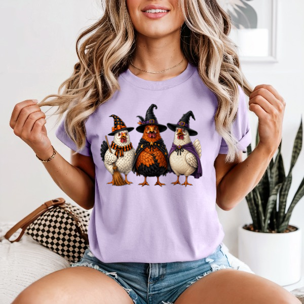 Witchy Chickens Trio — Comfort Colors unisex tee