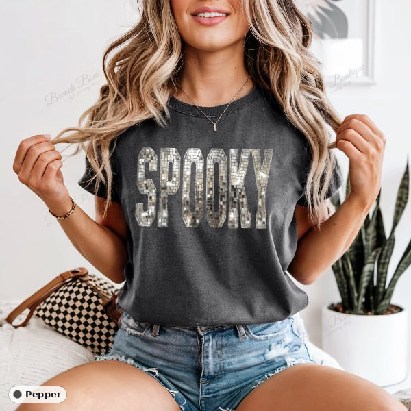 Disco Spooky faux sequins — Comfort Colors 1717