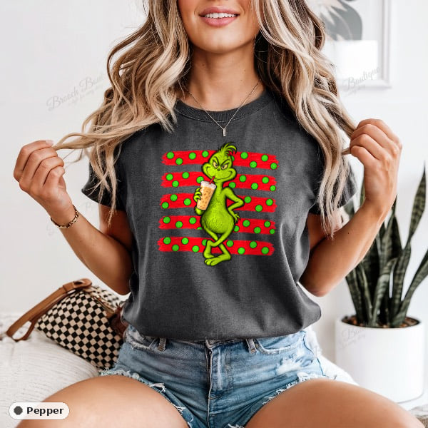 Grinch Iced Coffee — Comfort Colors 1717