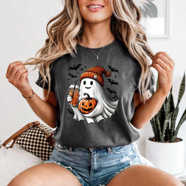 Pumpkin Spice Ghost — Comfort Colors unisex tee