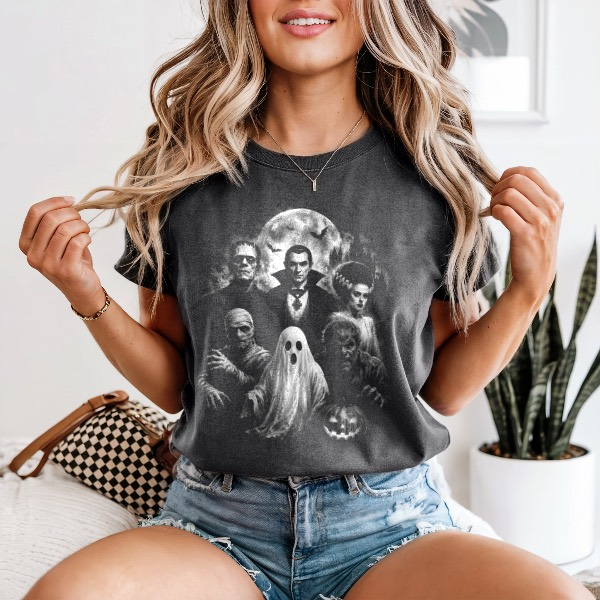 Classic Halloween Monsters — Comfort Colors unisex tee