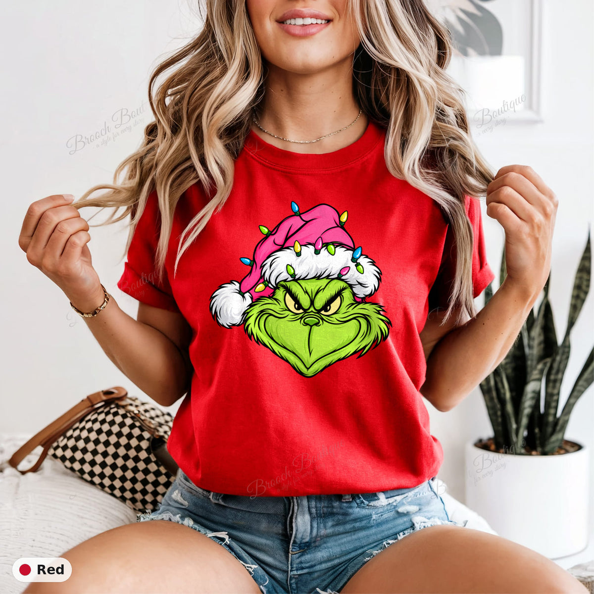 Grinch Face With Lights — Comfort Colors 1717