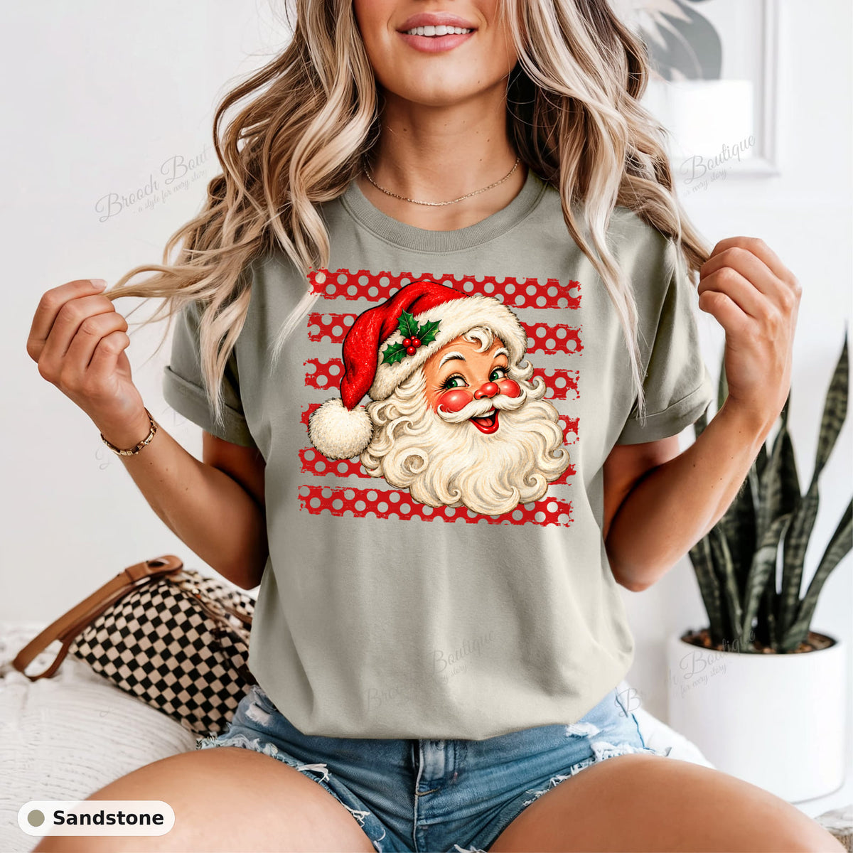 Polka Dot Santa — Comfort Colors 1717