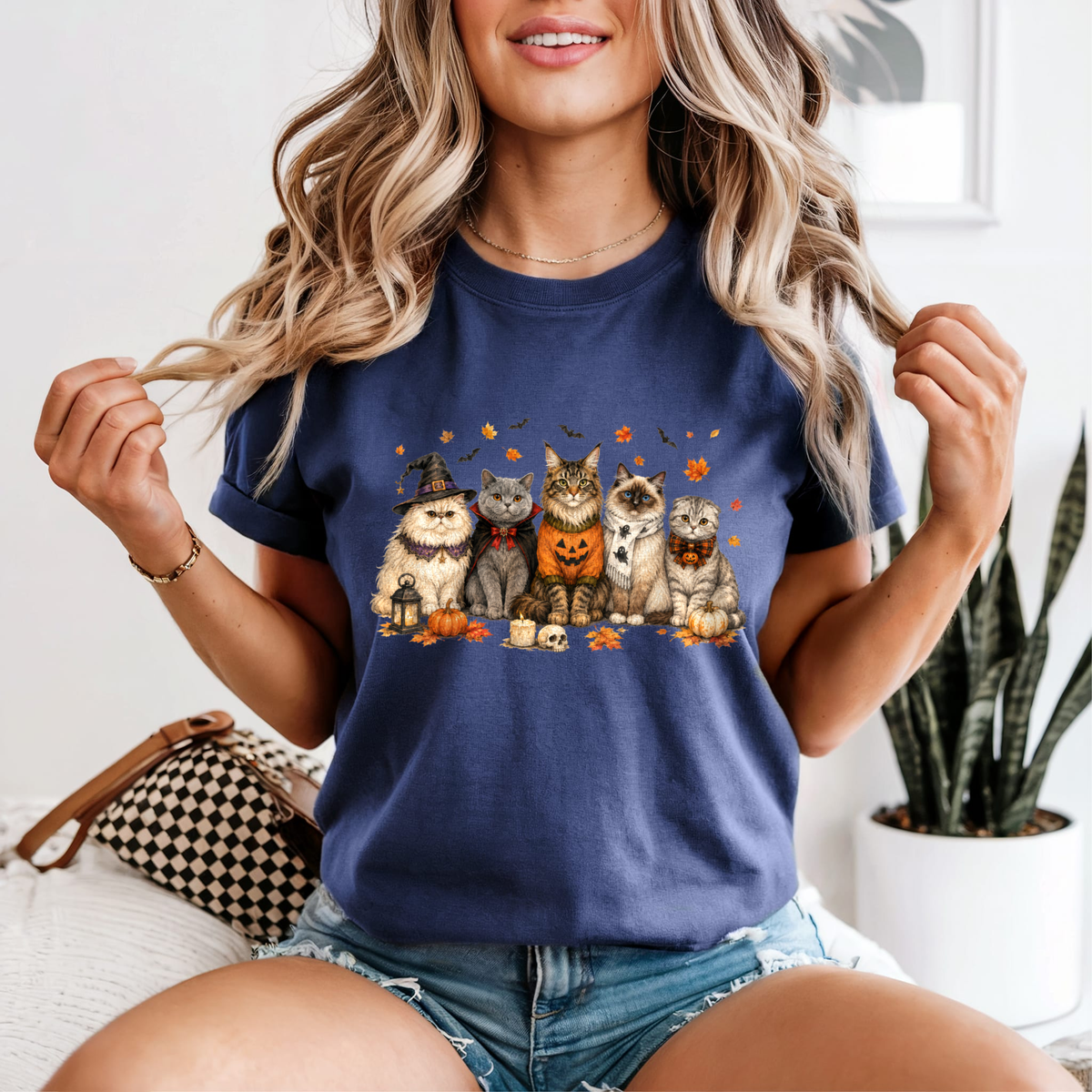 Halloween Cat Squad — Comfort Colors unisex tee