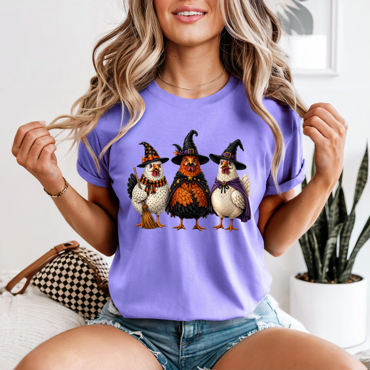 Witchy Chickens Trio — Comfort Colors unisex tee