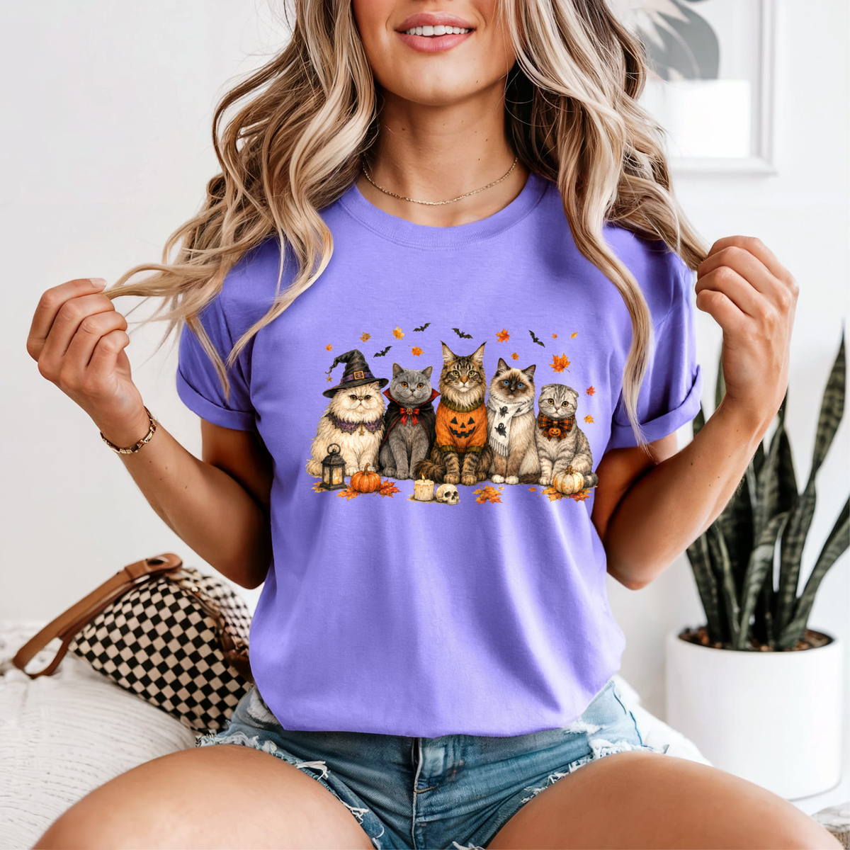 Halloween Cat Squad — Comfort Colors unisex tee