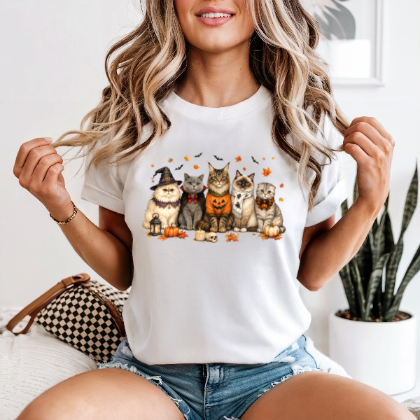 Halloween Cat Squad — Comfort Colors unisex tee