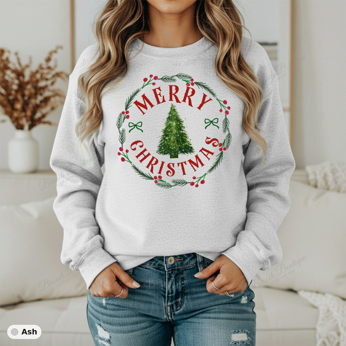 Merry Christmas Wreath — Gildan 18000