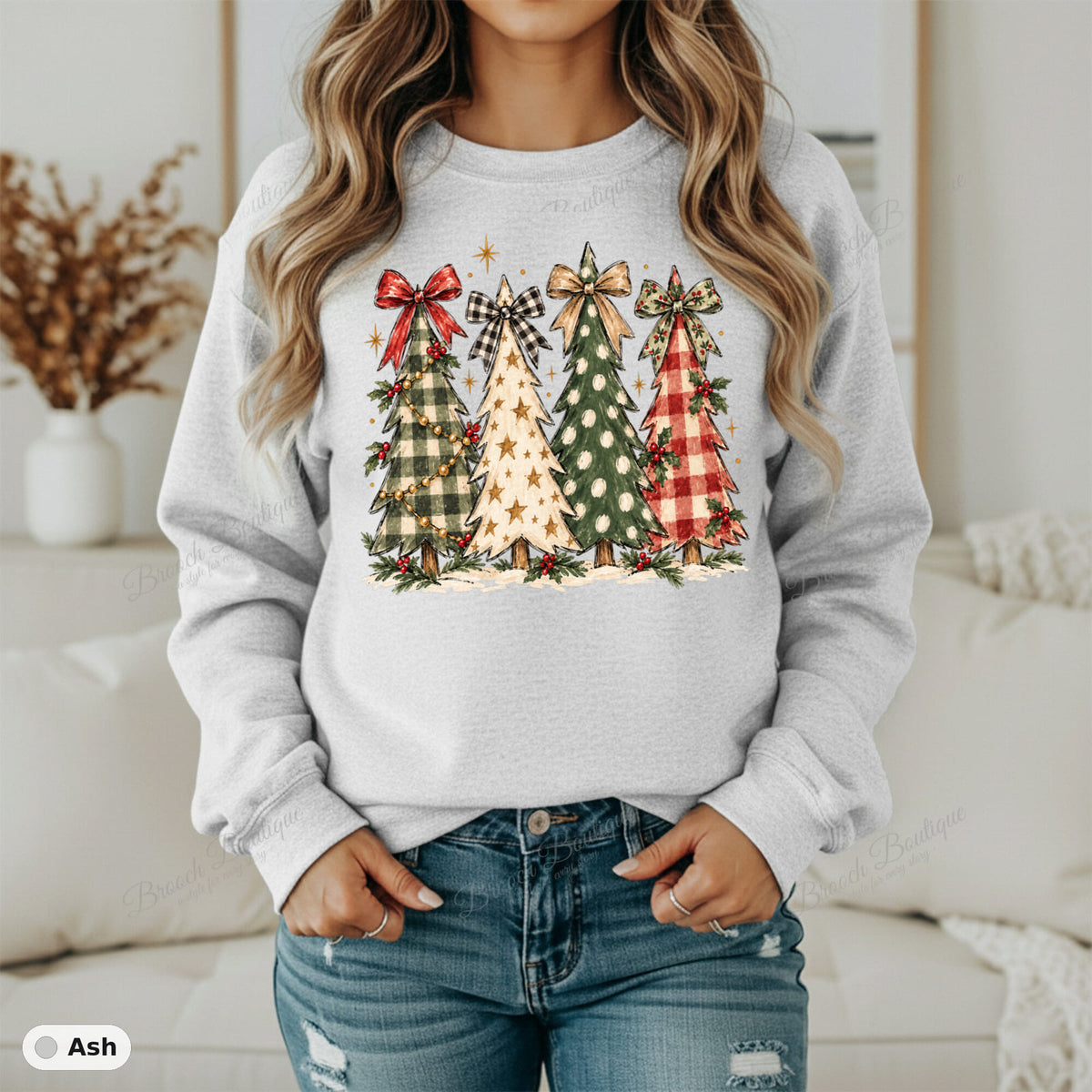 Plaid Christmas Trees — Gildan 18000