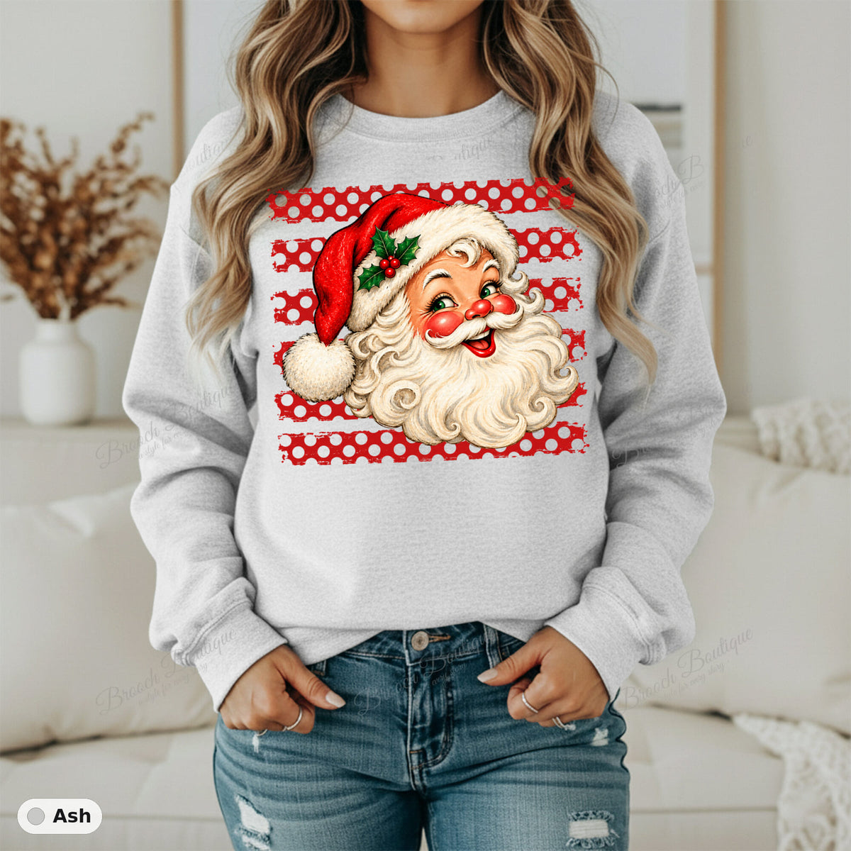 Polka Dot Santa — Gildan 18000
