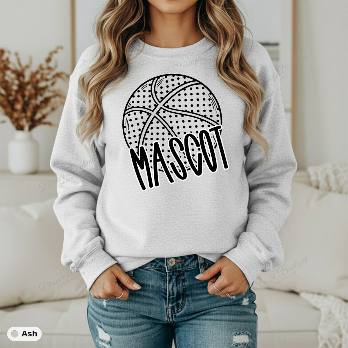 Basketball Mascot Template — Gildan 18000