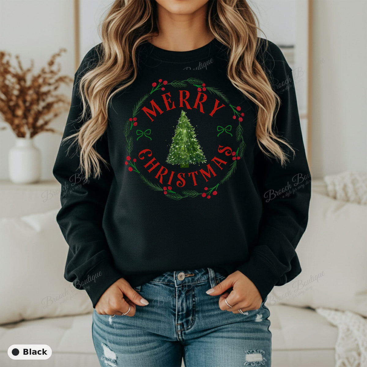 Merry Christmas Wreath — Gildan 18000