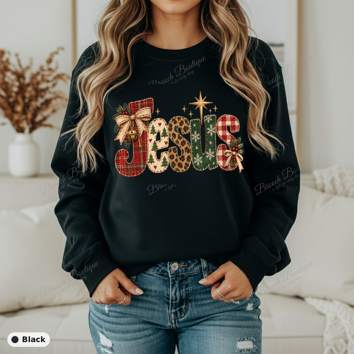 Jesus Patchwork Christmas — Gildan 18000