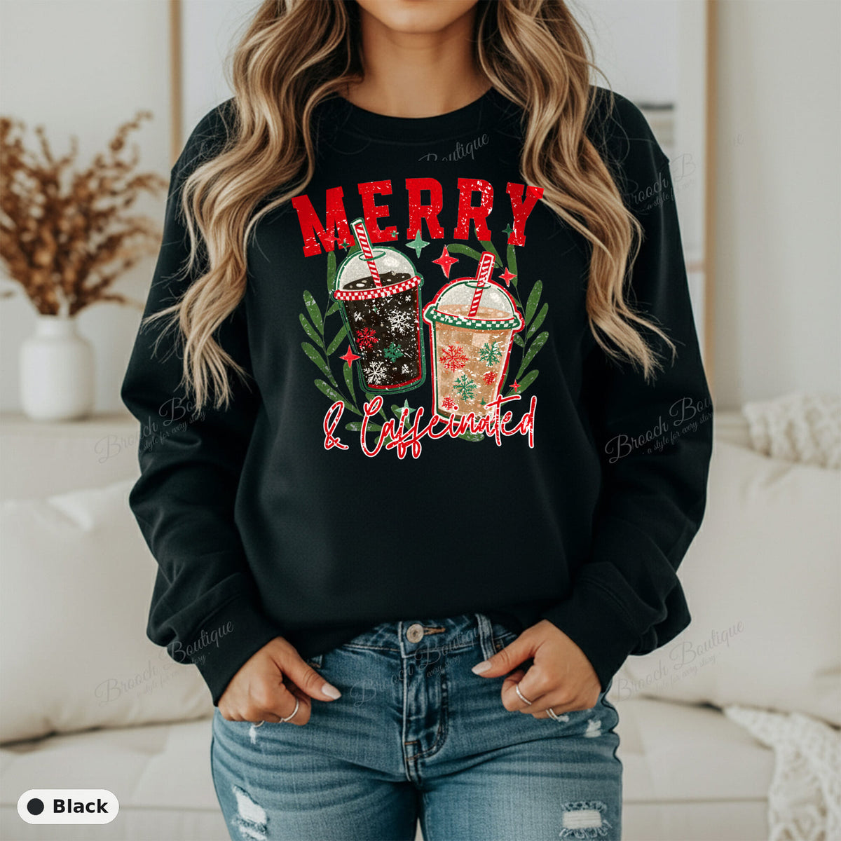 Merry & Caffeinated — Gildan 18000