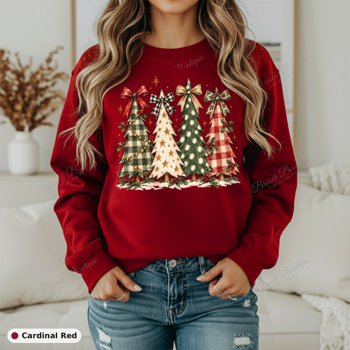 Plaid Christmas Trees — Gildan 18000