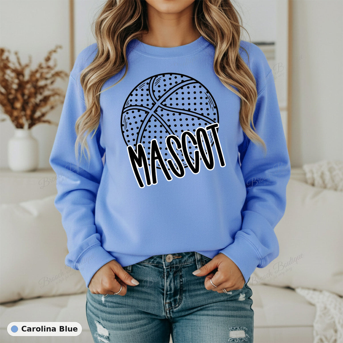 Basketball Mascot Template — Gildan 18000