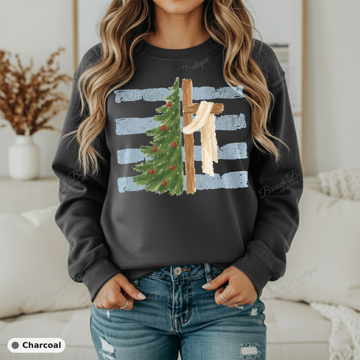 Tree and Cross — Gildan 18000