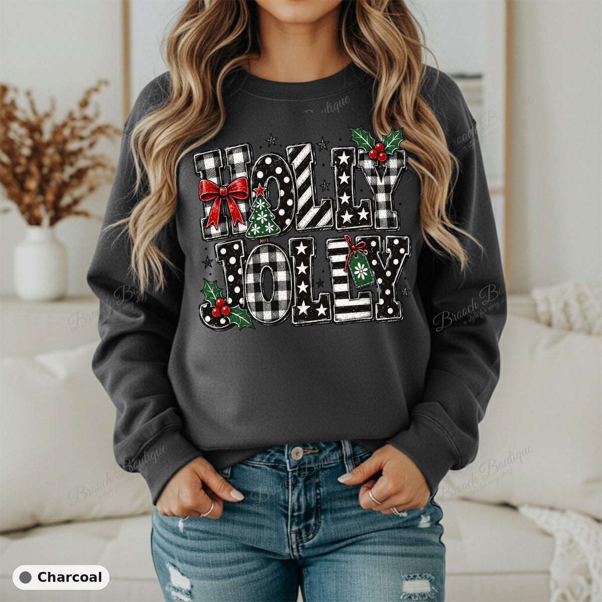 Holly Jolly Plaid — Gildan 18000