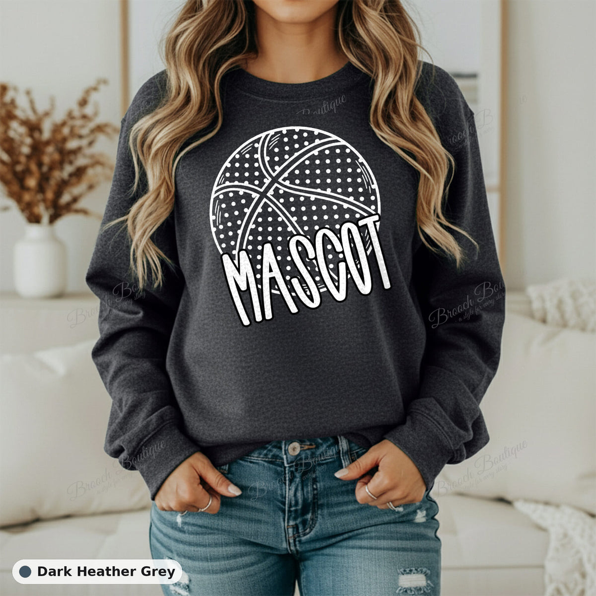 Basketball Mascot Template — Gildan 18000