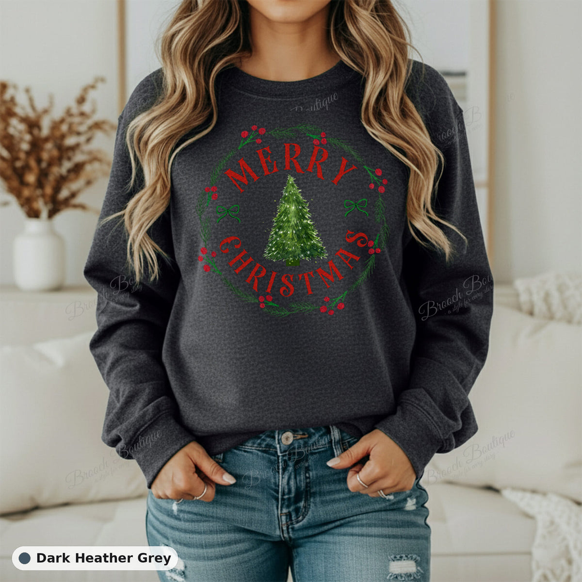 Merry Christmas Wreath — Gildan 18000