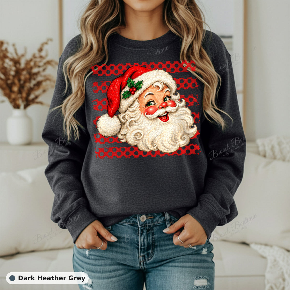 Polka Dot Santa — Gildan 18000