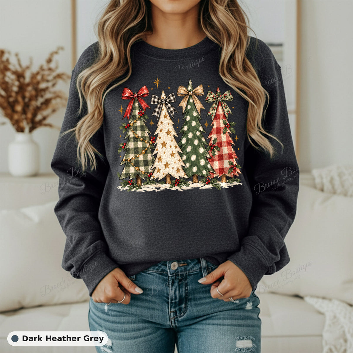 Plaid Christmas Trees — Gildan 18000