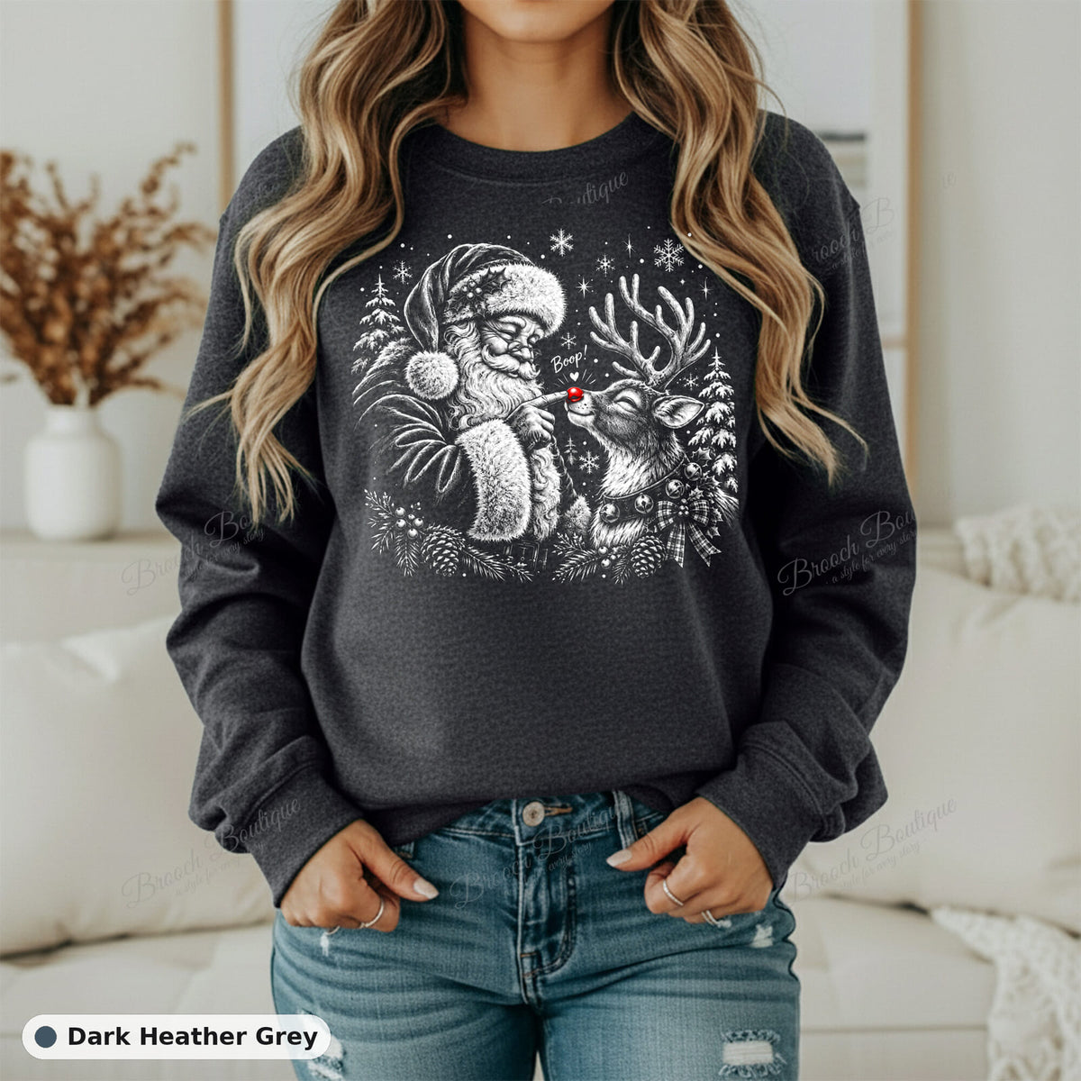 Santa Boops Rudolph — Gildan 18000