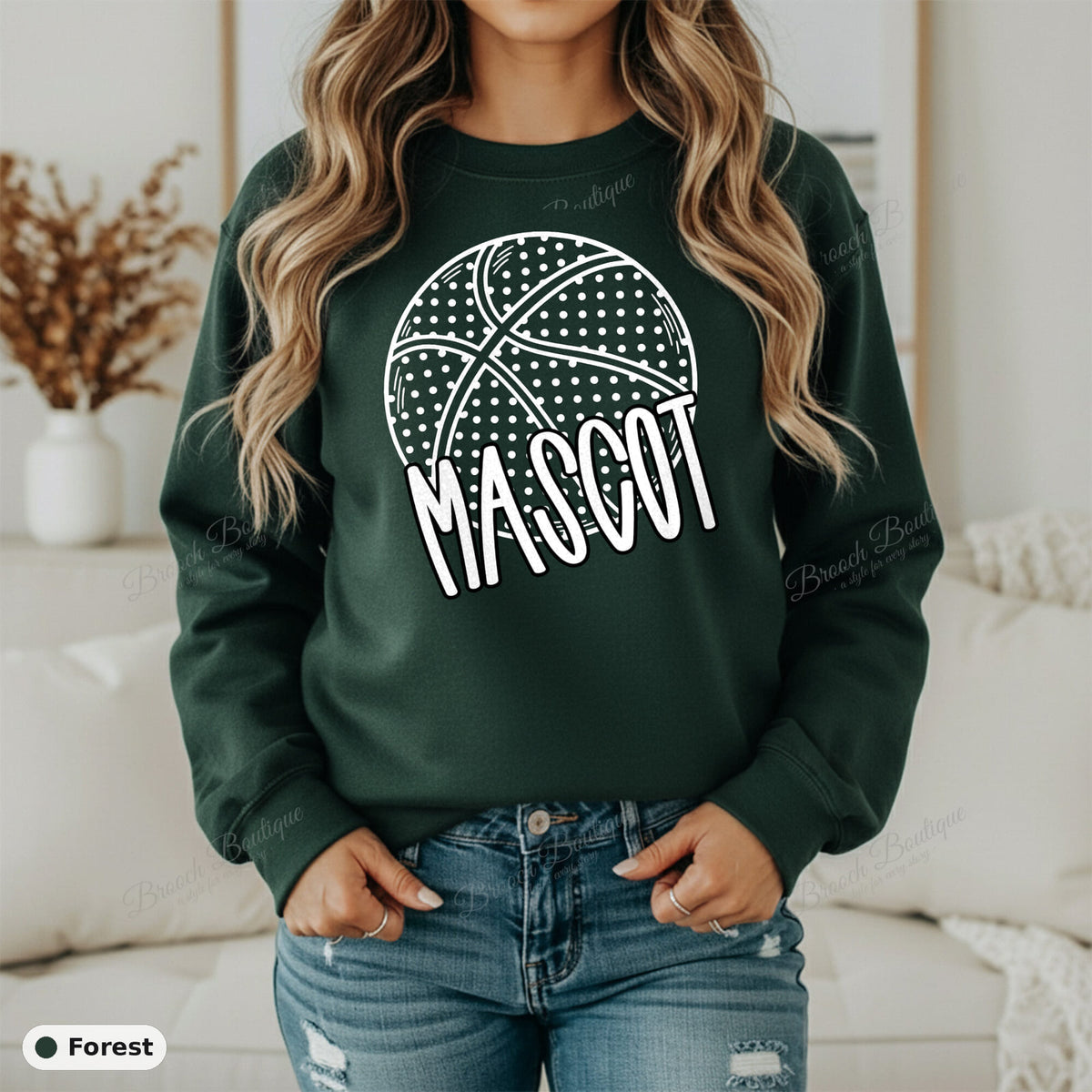 Basketball Mascot Template — Gildan 18000